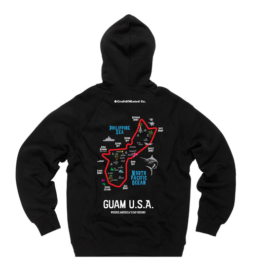 GUM Guam Map Black